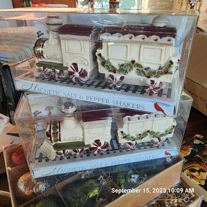 MAGNETIC CHRISTMAS SALT AND PEPPER SET